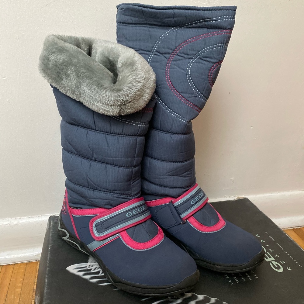 Geox roll up knee length snow boots